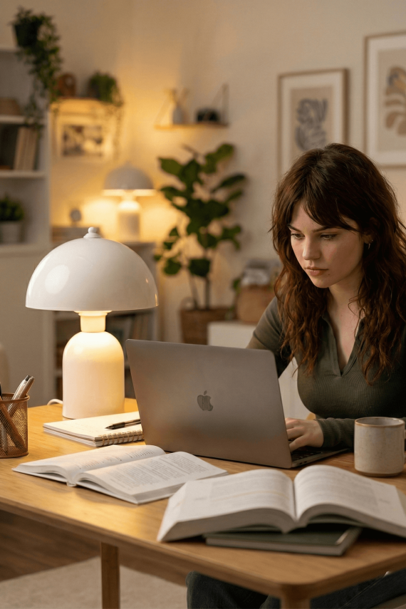 Luna Retro Tasarım Krem Metal Gövdeli Abajur 25 cm Yatak Odası ve Salon Aydınlatma - 6