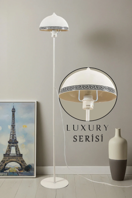 Luna Luxury Serisi Krem Metal Lambader Siyah Grek Motifli (Retro Tasarım) - MARRIEN