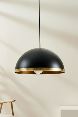 Luna Modern Tekli Siyah Metal Golden Sarkıt (30 cm) | Salon, Mutfak & Cafe için Dekoratif Avize - MARRIEN