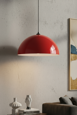 Luna Modern Tekli Turuncu Metal Sarkıt (30 cm) | Salon, Mutfak & Cafe için Dekoratif Avize - MARRIEN