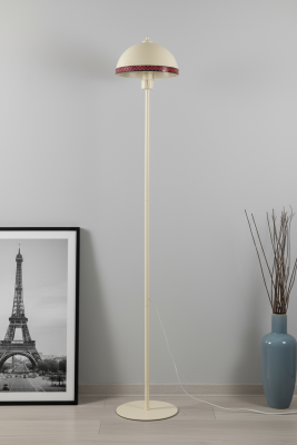 Luna Rug Serisi Krem Metal Lambader Etnik Kilim Motifli (Mantar Başlık) - MARRIEN