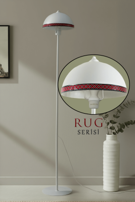 Luna Rug Serisi Etnik Kilim Motifli Beyaz Lambader - MARRIEN