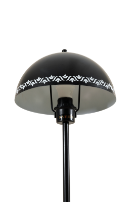 Luna Tulip Serisi Siyah Metal Lambader Beyaz Lale Motifli (Modern Floral Tasarım) - MARRIEN