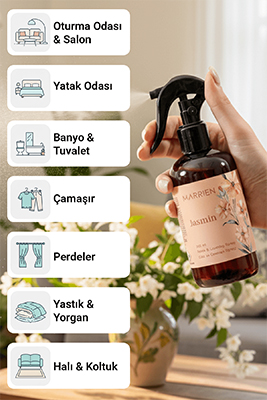 MARRIEN Jasmin Oda ve Çamaşır Spreyi 250 ml- Kalıcı ve Dekoratif | Çiçeksi & Ferah Notalar - 3