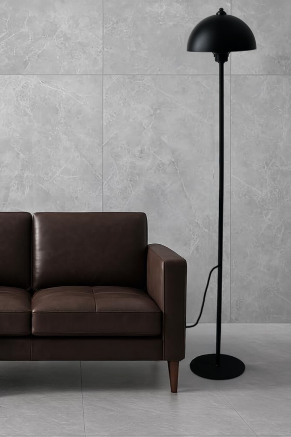 Marrien Luna Tek Ayaklı Siyah Metal Lambader 25cm - 7