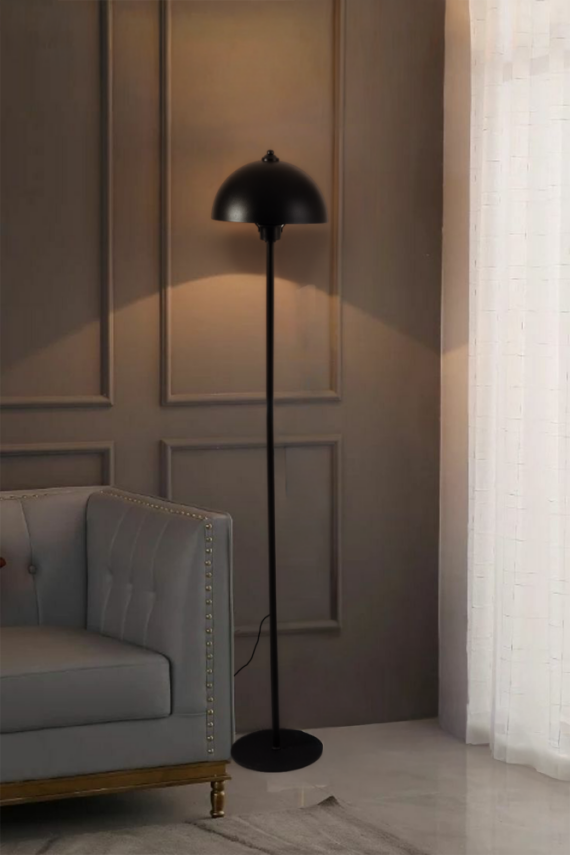 Marrien Luna Tek Ayaklı Siyah Metal Lambader 25cm - 8