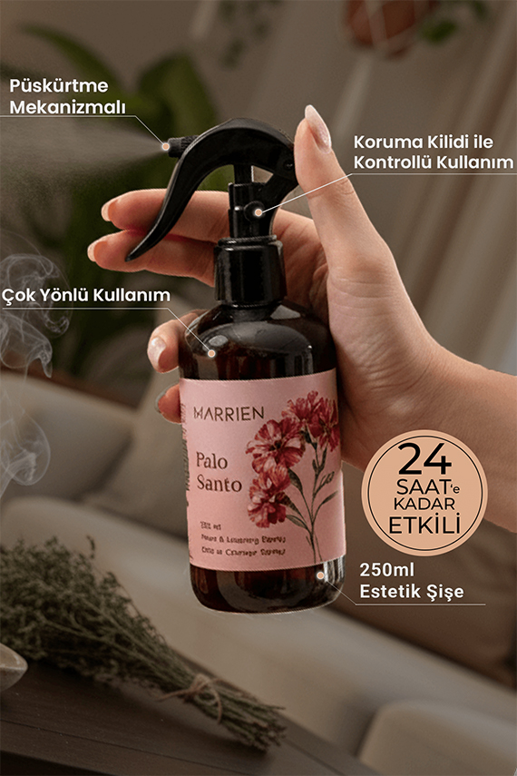 MARRIEN Palo Santo Oda ve Çamaşır Spreyi 250 ml- Kalıcı ve Dekoratif | Tütsü Etkili Formül - 2