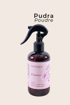 MARRIEN Pudra Oda ve Çamaşır Spreyi 250 ml- Kalıcı ve Dekoratif | Zamansız Pudra Zarafeti - MARRIEN