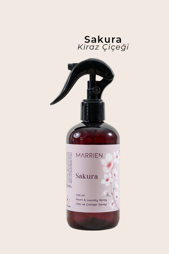MARRIEN Sakura Oda ve Çamaşır Spreyi 250 ml- Kalıcı ve Dekoratif | Kiraz Çiçeği Zarafeti - 1