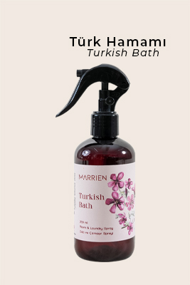 MARRIEN Turkish Bath Oda ve çamaşır Spreyi 250 ml- Kalıcı ve Dekoratif |Hamam Ferahlığı - MARRIEN