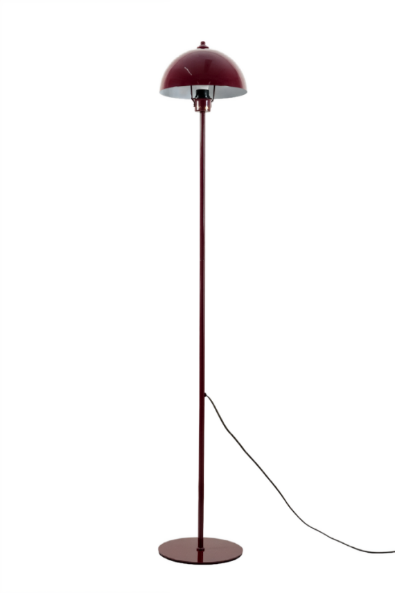 Luna Tek Ayaklı Bordo Modern Metal Lambader | Oturma Odası & Yatak Odası & Salon Lambası - 6