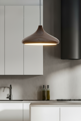 Nova Kahve Metal Sarkıt (35 cm) | Yemek Masası Üstü Avize | Mutfak & Salon Aydınlatması - MARRIEN