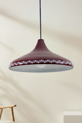 Nova Tulip Modern Tekli Bordo Metal Sarkıt (35 cm) | Salon, Mutfak & Cafe için Dekoratif Avize - MARRIEN