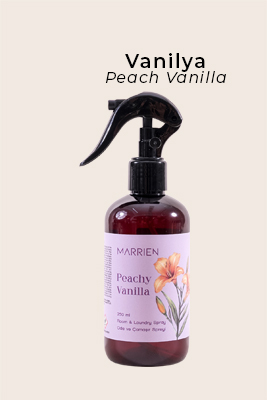 MARRIEN Vanilla Peachy Oda ve Çamaşır Spreyi 250 ml- Kalıcı ve Dekoratif | Vanilya & Şeftali Notaları - MARRIEN