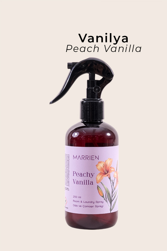 MARRIEN Vanilla Peachy Oda ve Çamaşır Spreyi 250 ml- Kalıcı ve Dekoratif | Vanilya & Şeftali Notaları - 1