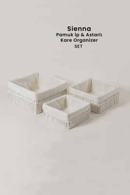 Sienna Organizer Set El Yapımı Natural Pamuk İp As - MARRIEN